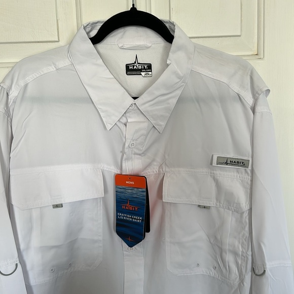NWT Habit White Mens Outdoor Fishing Shirt size 2x - Picture 2 of 5